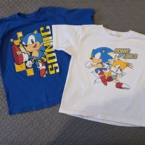 Sonic The Hedgehog 100% Cotton Kids T-Shirt Bundle, Blue and White, 4